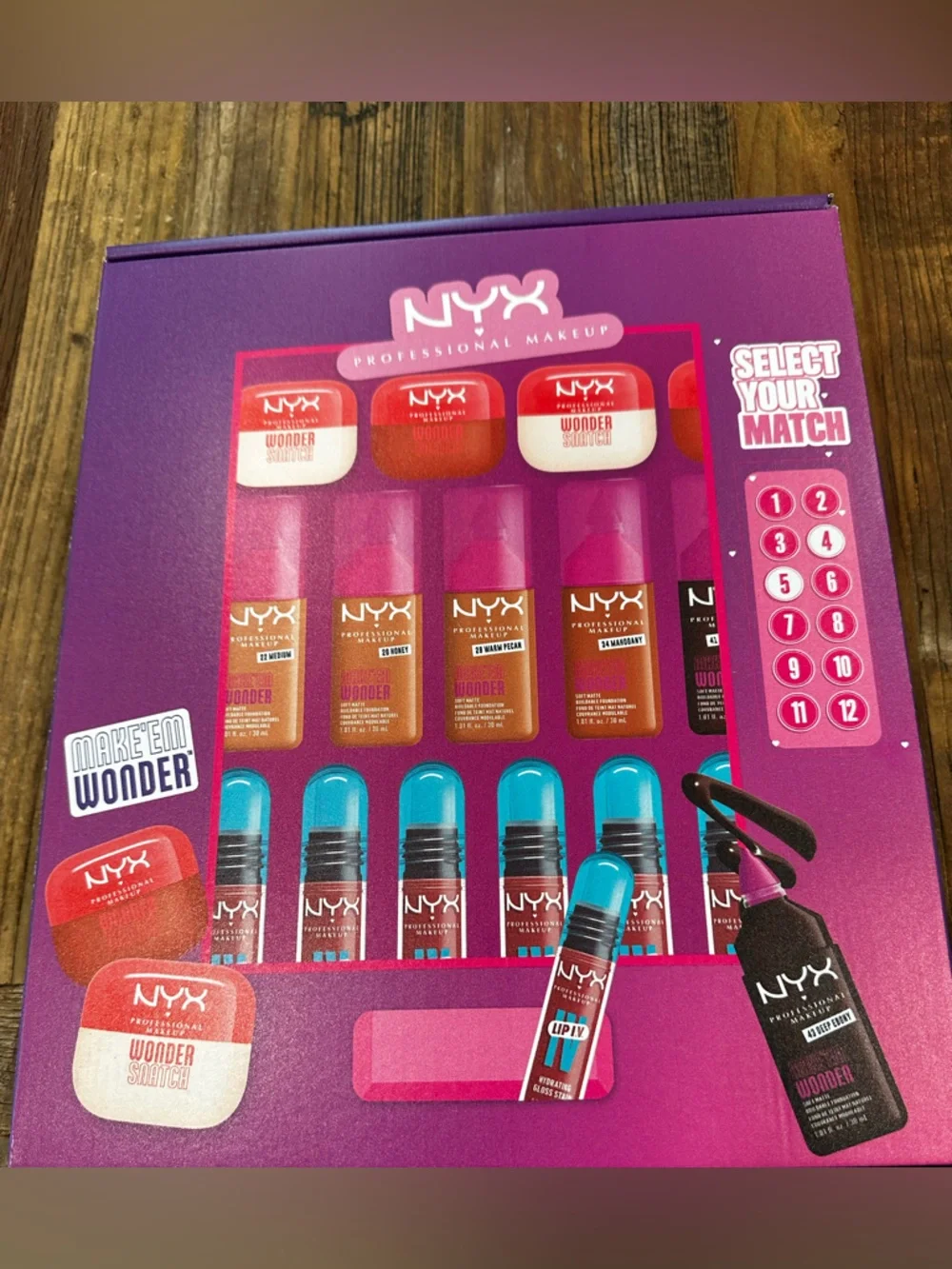 NYX Makeup Box with Pink Logo on Purple Background whole set - Picture 1 of 9